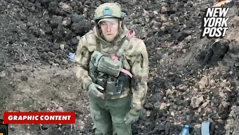 Chilling video shows desperate Russian soldier surrender to drone on Bakhmut battlefield