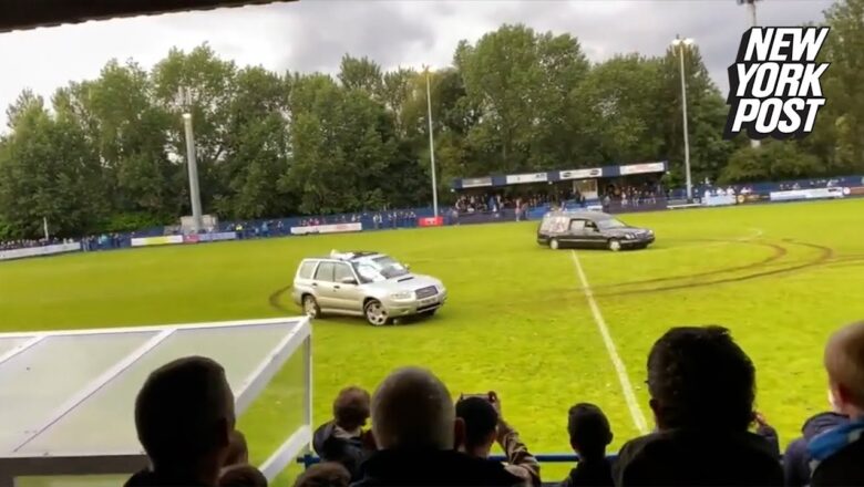 Soccer match in England called after masked men in hearse storm field | New York Post