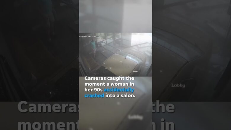 Cameras catch the moment a car flies through a salon window #Shorts