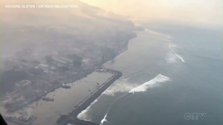 Charred buildings and houses in Hawaii | AERIAL VIEW