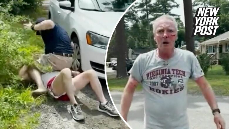 Disturbing video shows cop pummeling his neighbor, 72, over paddleboard incident