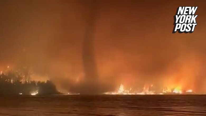 ‘Incredibly Rare’ Fire Whirl Forms Over Canadian Lake