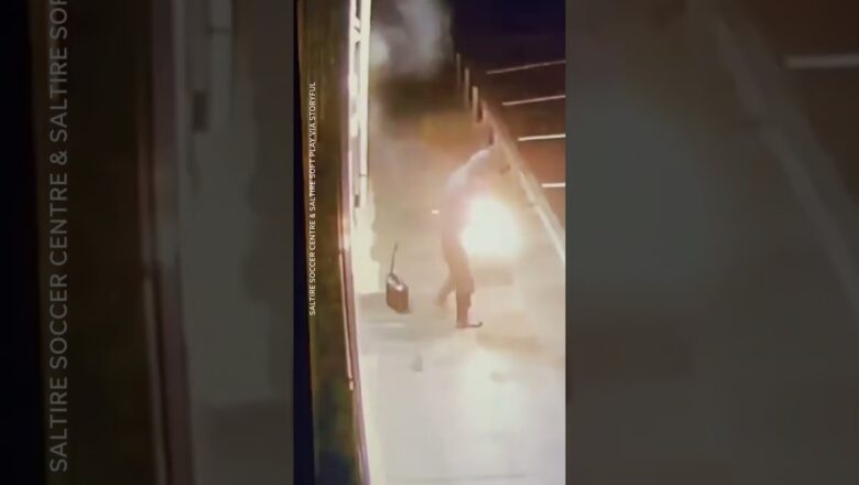 Man engulfed by fireball in arson attempt #Shorts