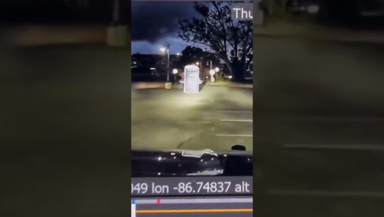 Police chase down runaway porta potty in windy Michigan parking lot #Shorts