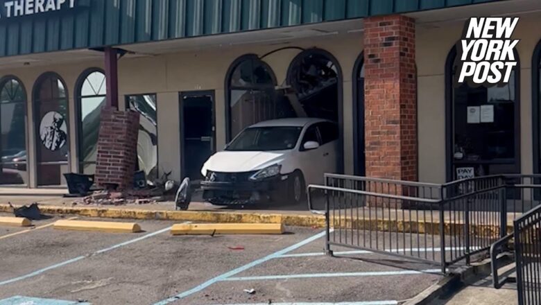 Video shows driver, 78, crash into Louisiana businesses before speeding off