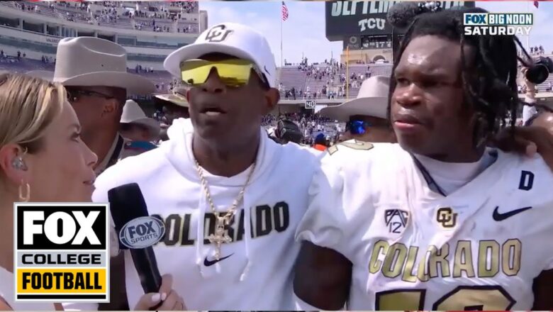 Deion Sanders, Shedeur Sanders react after Colorado’s STUNNING UPSET over TCU | CFB on FOX