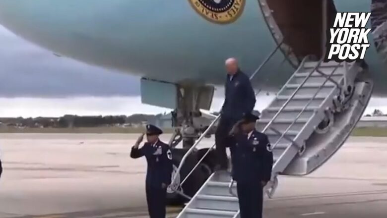 Joe Biden slips, nearly tumbles while exiting Air Force One