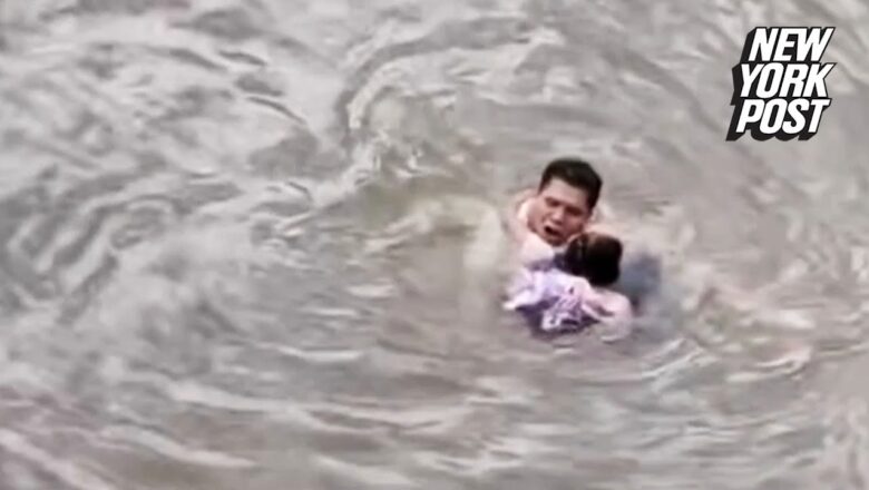 Man jumps into fast-flowing river to rescue little girl: See the heroic moment