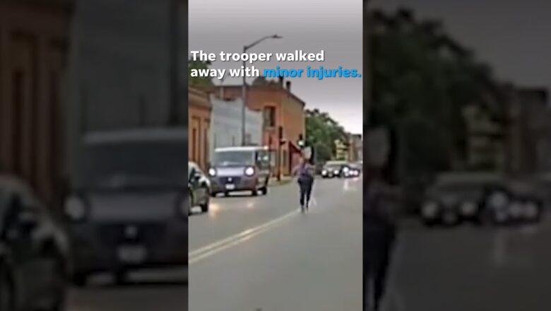 Massachusetts state trooper dragged by car in traffic stop gone wrong #Shorts