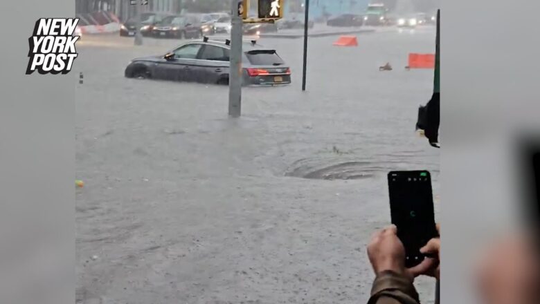 WATCH: A whirlpool formed on Brooklyn’s 4th Avenue amid flash flooding