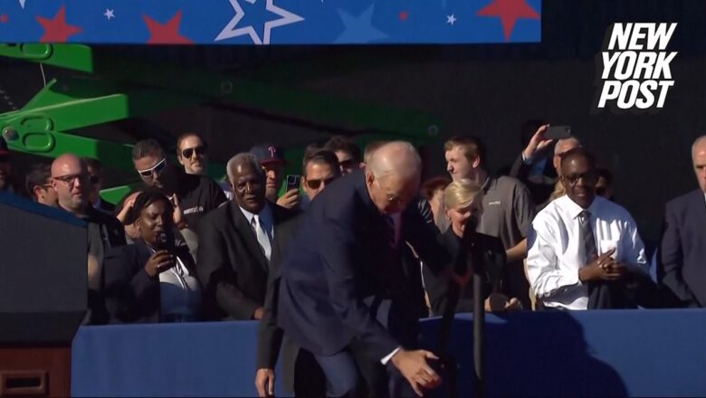 Biden trips in Philadelphia before saying Hamas makes ‘Al Qaeda look pure’