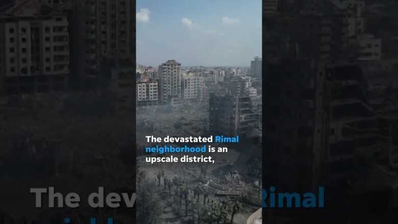 Drone captures devastation in Gaza amid Israeli counter-attack #Shorts