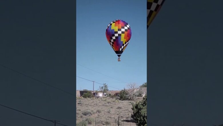 Hot air balloon takes off from festival, lands in backyard #Shorts