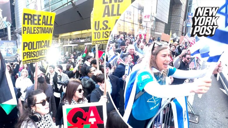 Palestinian protesters and counter-protesters face off in NYC