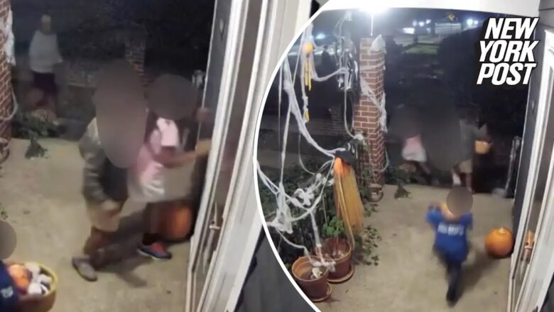 Ring camera captures adults directing children to steal Halloween decorations from DC home