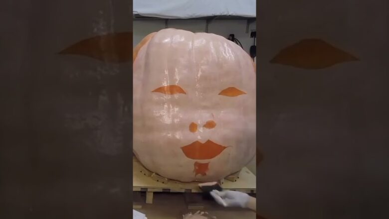 Timelapse video shows artist turning pumpkin into ‘Taylor Swiftkin’ #Shorts