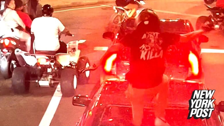 WATCH: Philly motorcyclist stomps through back windshield of car carrying kids in confrontation