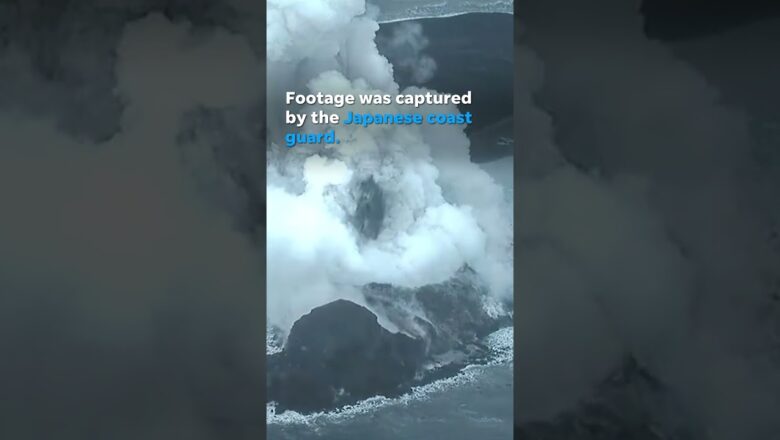 Astonishing volcano eruption caught on camera creating a new island #Shorts