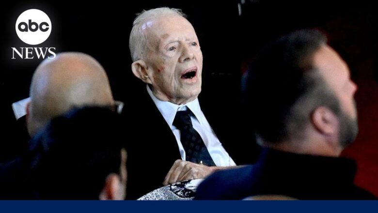 Jimmy Carter arrives for his late wife Rosalynn Carter’s tribute service