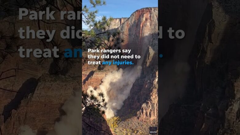 No injuries reported after large rockslide closes hiking trail in Zion National Park #Shorts