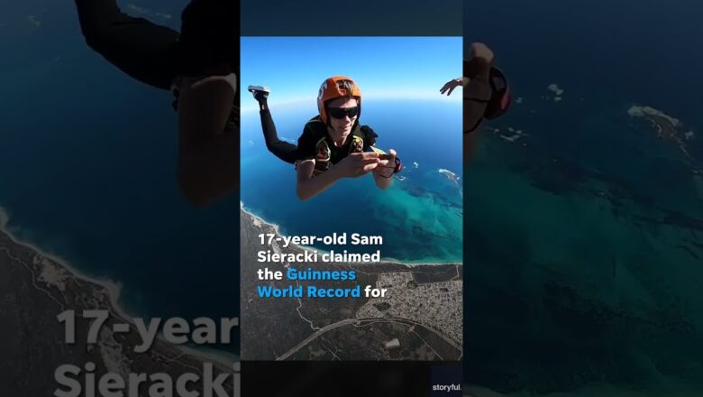 Teen solves Rubik’s Cube while skydiving, nabs Guinness World Record #Shorts