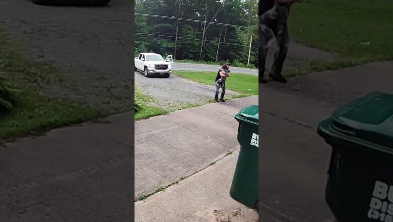 Watch the adorable moment son rushes out to hug dad before work | Humankind #shorts #goodnews