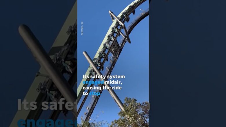 Roller coaster traps riders upside down after safety system halts ride #Shorts