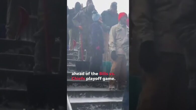 Bills fans flock to stadium to help shovel snow ahead of Chiefs game #Shorts