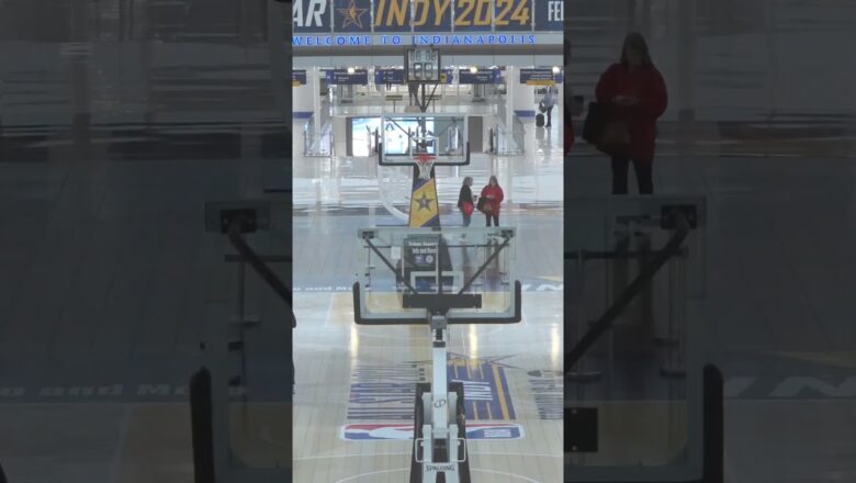 Indianapolis International Airport installs basketball court ahead of NBA All-Star Game #Shorts