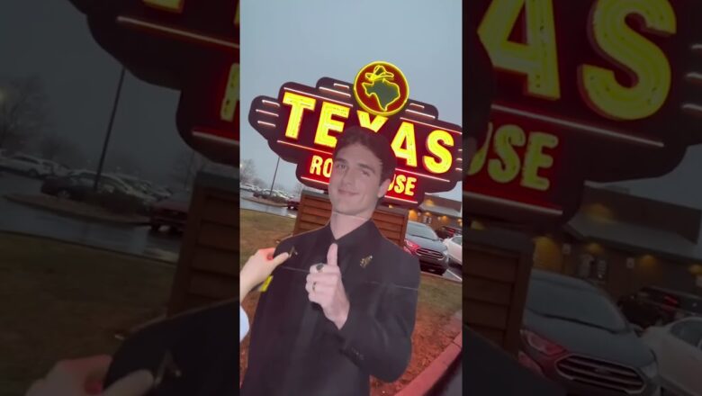 TikToker Brings Jacob Elordi CUTOUT to Texas Roadhouse #shorts