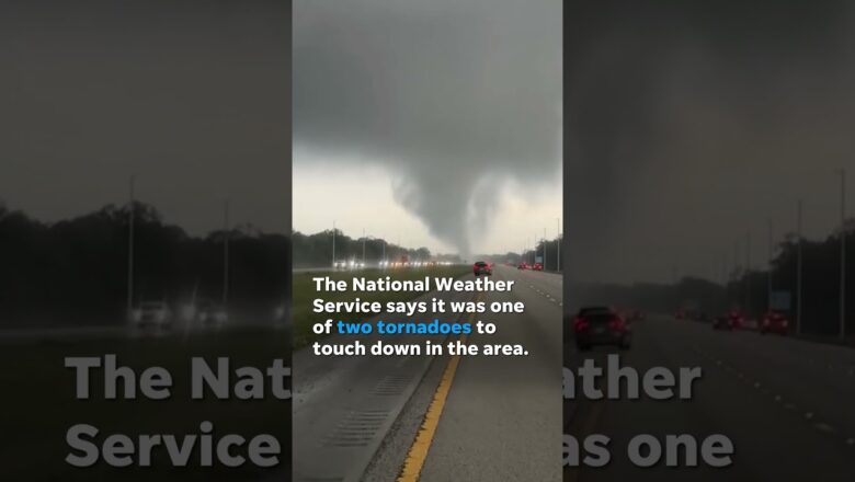 Tornado darkens Florida sky near Interstate 95, captured in dramatic video #Shorts