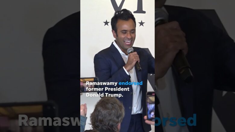 Vivek Ramaswamy drops out, endorses Donald Trump for president #Shorts