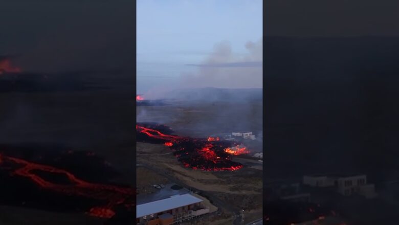 Volcano erupts again, lava destroys homes in its path #Shorts