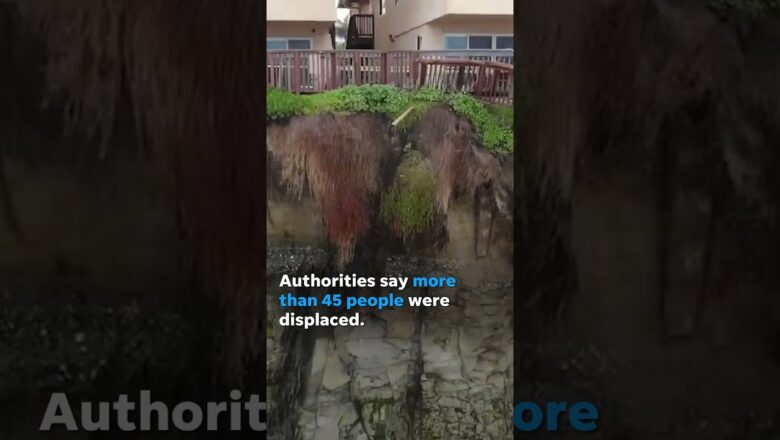 Cliff erosion from California storms prompts evacuations #Shorts