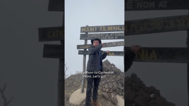 Man becomes first to go up and down Mount Kilimanjaro backward #Shorts