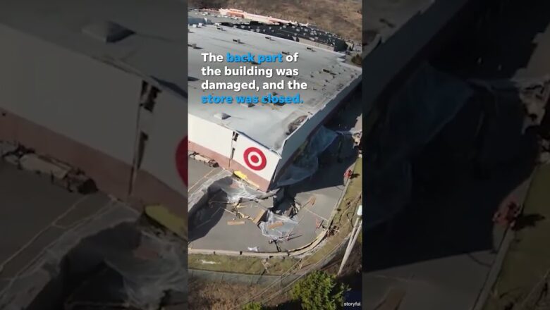 Watch: Target store partially collapses on slipping hillside #Shorts