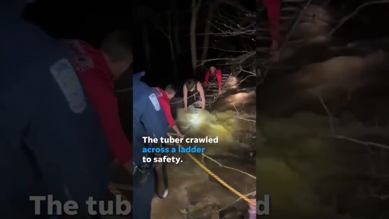 Rescuers pulled teen from creek after he was stranded while tubing #Shorts