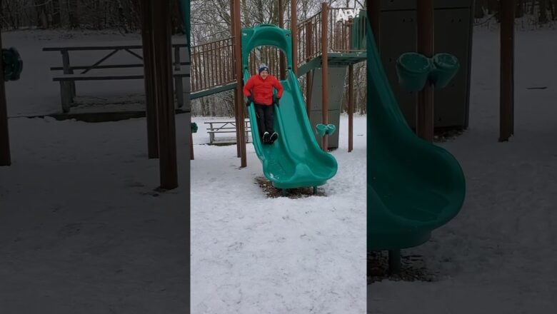 Slides in the winter are slick 😂 #shots #fail #funny #slide #winter