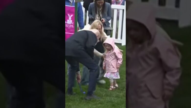 Toddler gets a presidential assist a Easter Egg Roll #Shorts