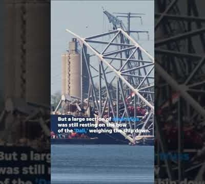 Experts use explosives to free ‘Dali’ from Key Bridge wreckage #Shorts
