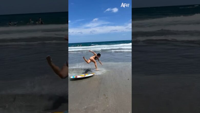 From surf to turf 🏄‍♀️😂  #AFV #shorts #fail #funny #beach