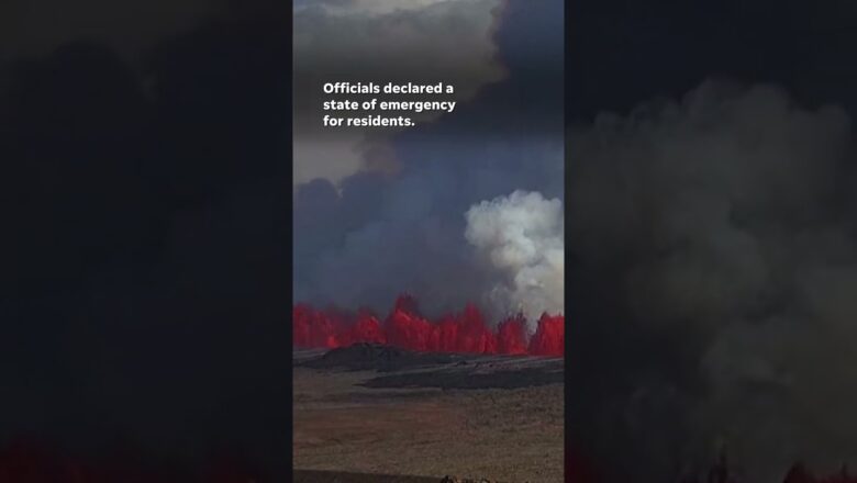 Iceland volcano eruption prompts evacuations, state of emergency issued #Shorts