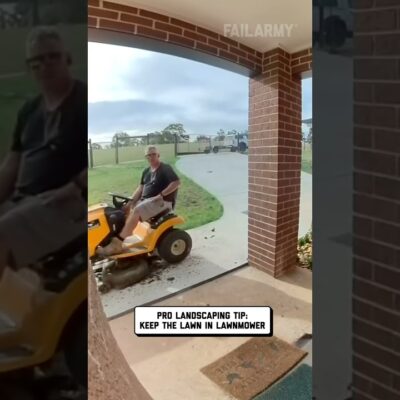 Lawn Mower Destroys Door Mat