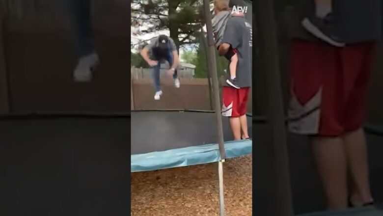 Trampoline: 1 Man: 0 😂 #shorts #fail #funny #trampoline #AFV