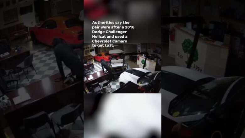 WATCH: Thieves ram Camaro through dealership to steal Hellcat #Shorts