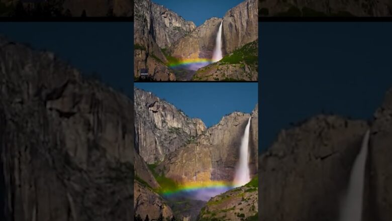 Yosemite waterfalls showcase stunning lunar rainbows #Shorts