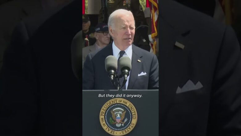 Joe Biden honors WWII veterans for 80th D-Day commemoration #Shorts