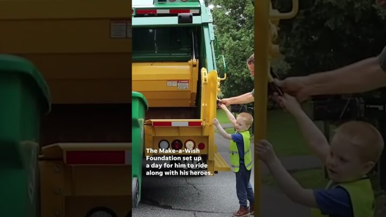 Four-year old granted garbage man dream through Make-a-Wish Foundation #Shorts