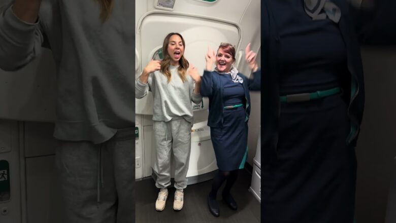 Mel C DANCES with Flight Attendant on Plane