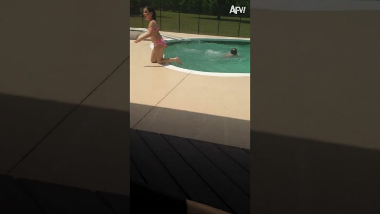 Never walk too close to the pool! 🏊 #reels #prank #pool #dad